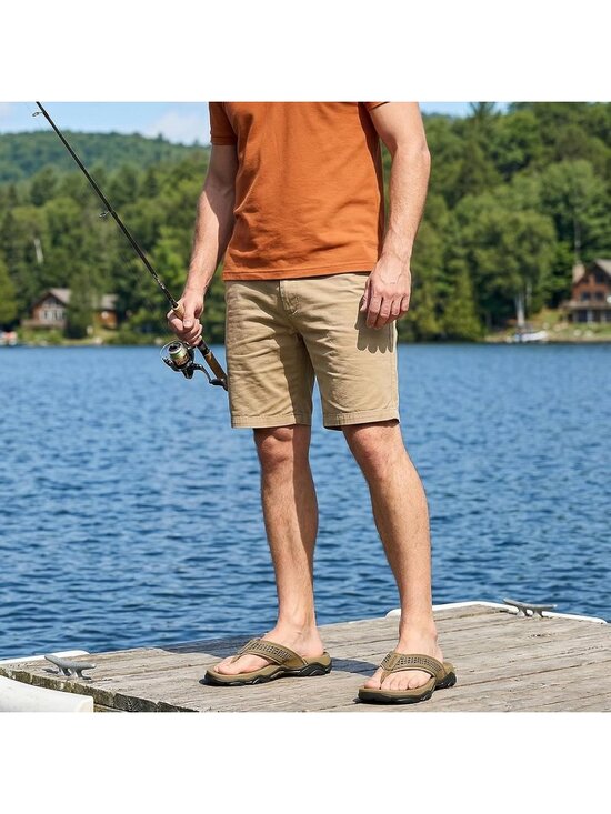 Men\'s Brown Black Beach Flip-Flops Water Sandals Outdoor Athletic Thong